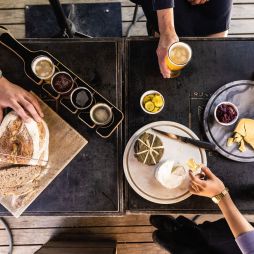 cheese and beer at Bruny Island Cheese Co.