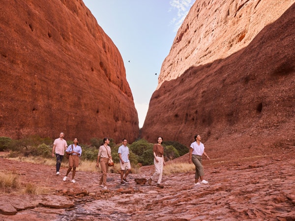 a group of travellers exploring Walpa Gorge