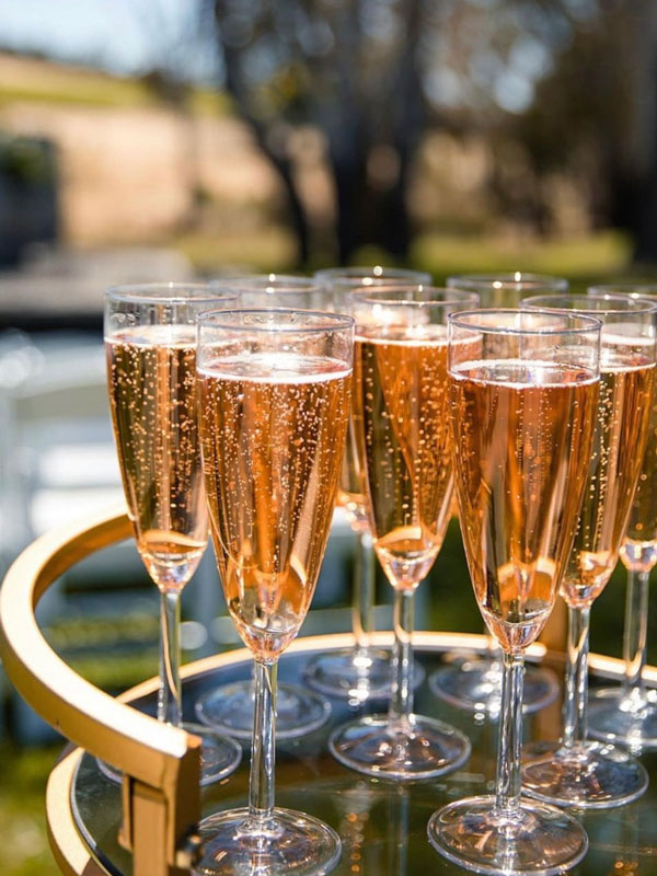 sparkling rose at Harcourt Valley Vineyards