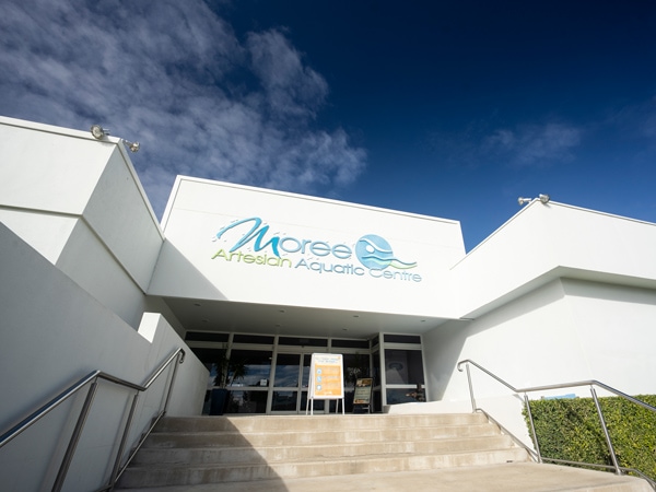 the entrance of Moree Artesian Aquatic Centre