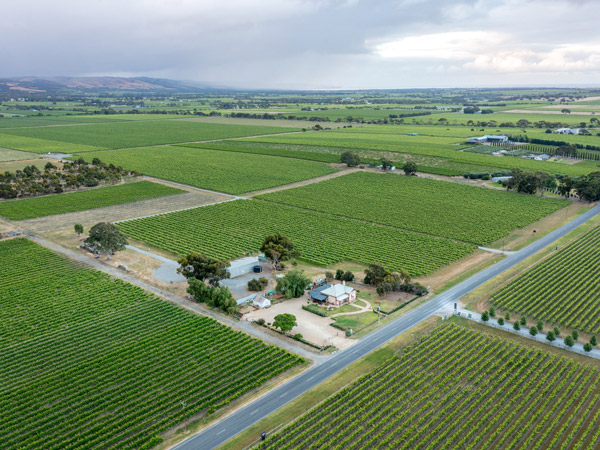 an aerial view of Sherrah Wines, McLaren Vale