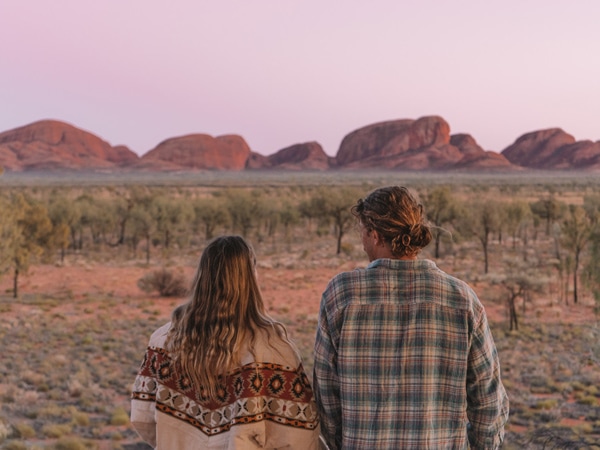 a couple admiring Kata Tjuta