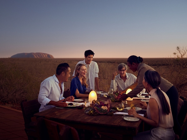 Guests dining at Tali Wiru at Uluru