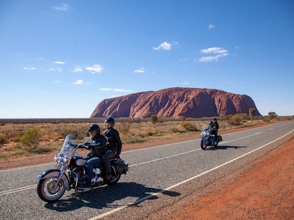 motorcycle riders navigating the roads of Uluru