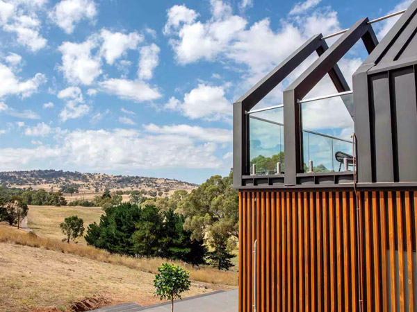 scenic views from the Ravenswood Tiny House, Bendigo