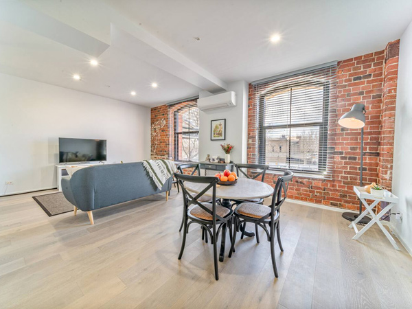 the dining area at Queens Loft, Bendigo