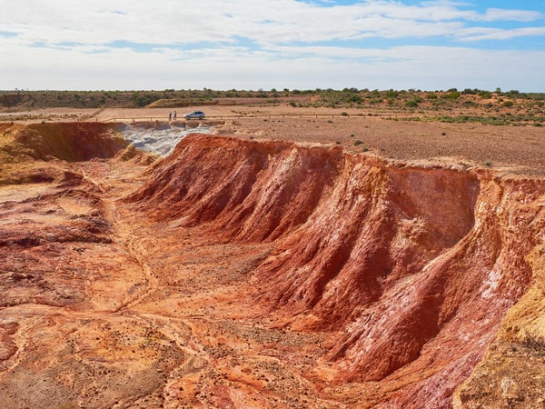 an overhead shot of the Ochre Cliffs, Oodnadatta Track