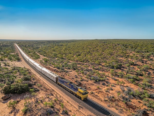 the vast rugged landscape across Nullarbor Plain