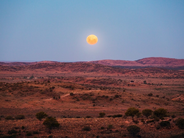 moon rising over Broken Hill