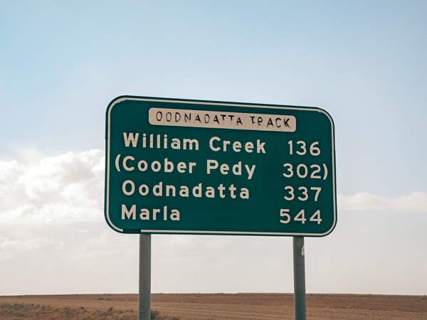 a photo of Oodnadatta Track road sign