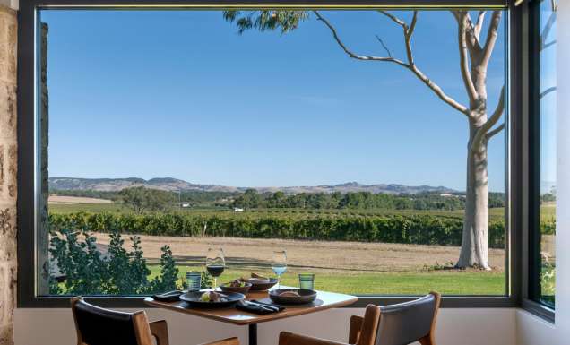 nature views from a fining dining table at Appellation at The Louise