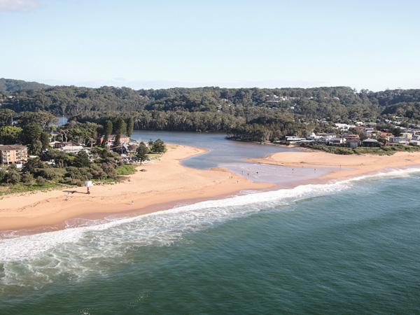 an aerial view of Avoca Beach