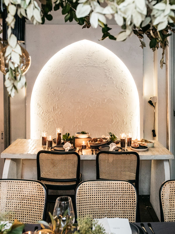 fine dining setup at Baraka