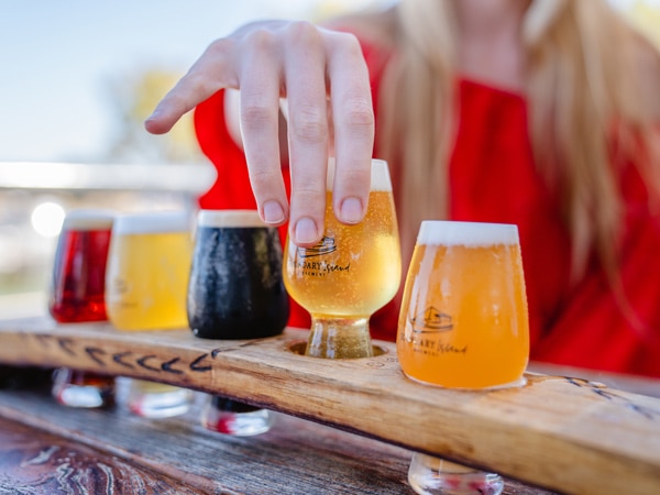 A tasting paddle at Boundary Island Brewery Mandurah
