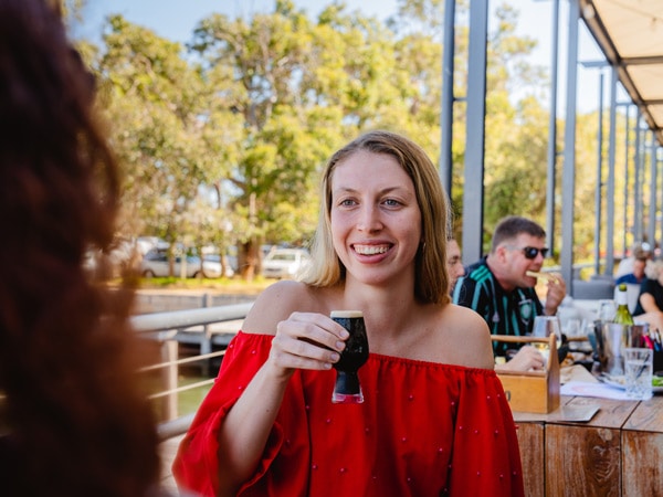 Two women at Boundary Island Brewery