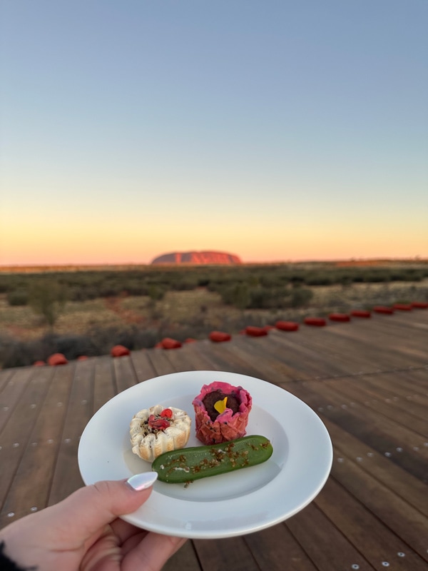 Canapes overlooking Uluru