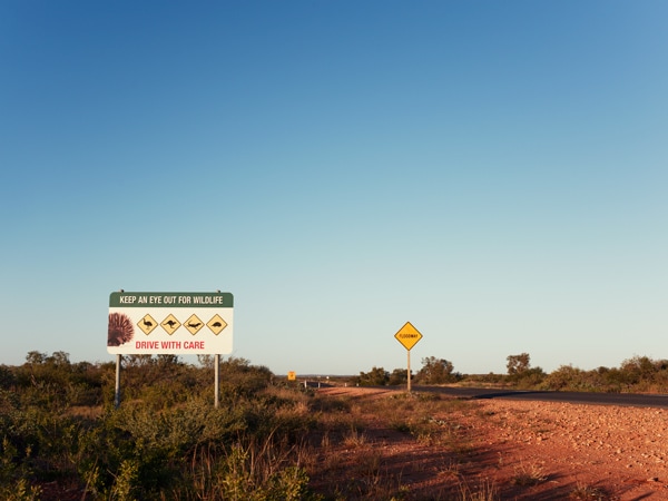desert road signs in outback South Australia