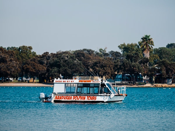 Dolphin Cruise boat on the water in Mandurah