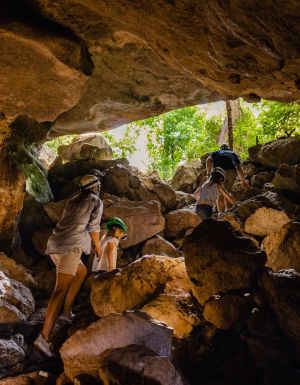 Family inside Capricorn Caves Rockhampton