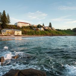 VIew of The Pacific Hotel overlooking Yamba Beach