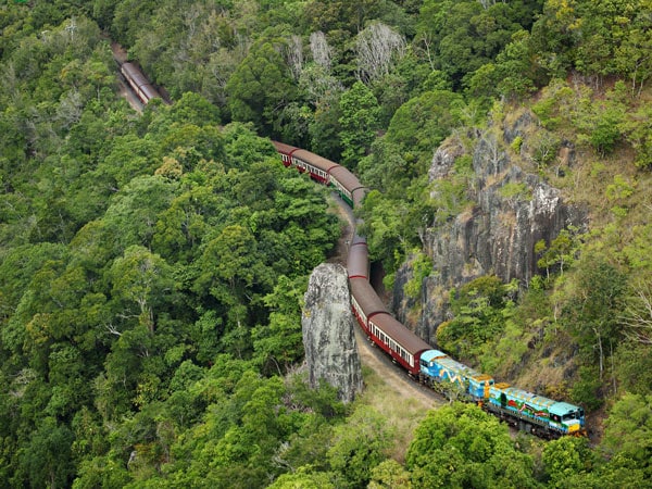 a train passing through the Kuranda Railway