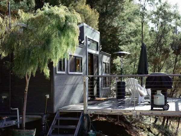 a retreat house beneath the trees in Bright