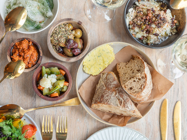 a table-top view of food at Maggie Beer Barossa