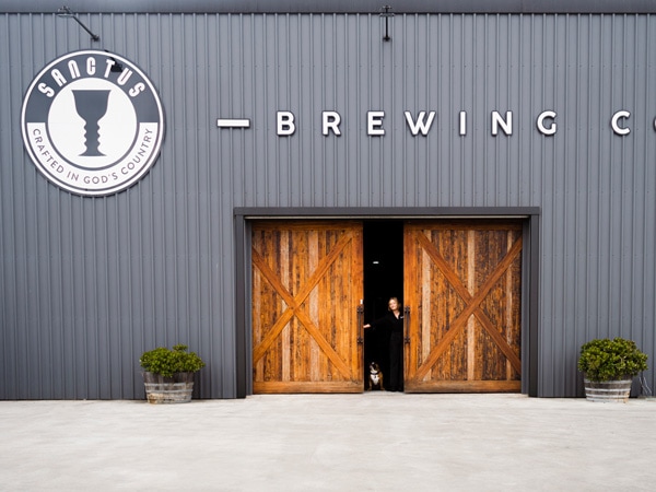 Entrance to Sanctus Brewery, Townsend.