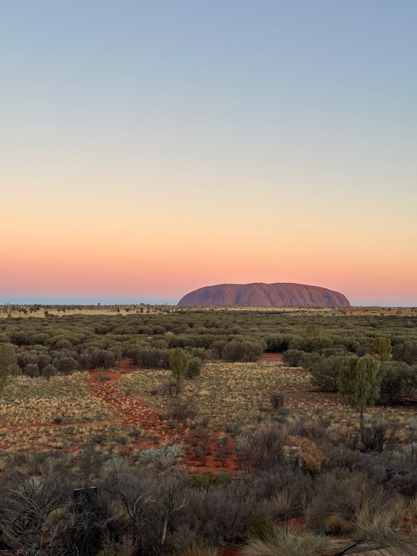 Ombre of colours of Uluru sunset
