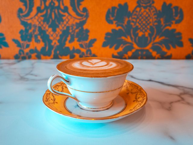 a cup of coffee at Grind Espresso, Cronulla