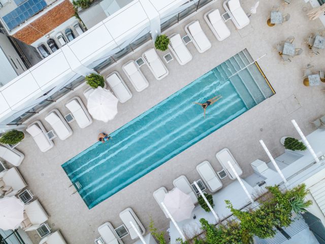 the rooftop pool at Hotel X, Brisbane