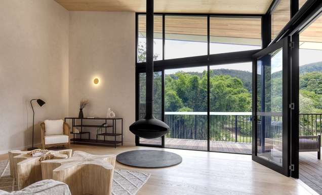Calming earthy tones fill the space inside the rooms at Eden health retreat