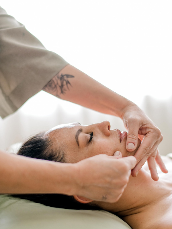 a facial massage at Earth & Skin, Gold Coast spas.