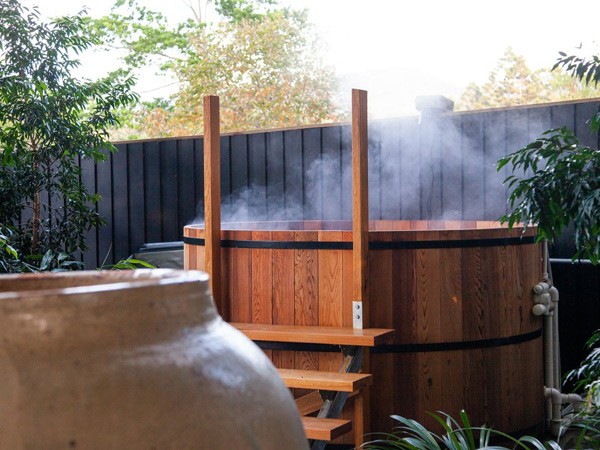 a traditional cedar hot tub, The Bathhouse at Ground Currumbin, Gold Coast spas