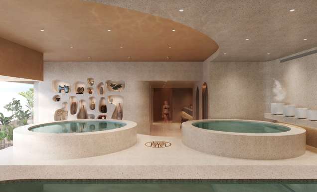 therapeutic pools at Lan Bathhouse, Gold Coast spas
