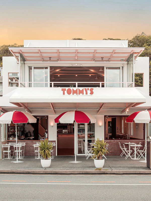 the restaurant exterior of Tommy's Italian, Gold Coast suburbs