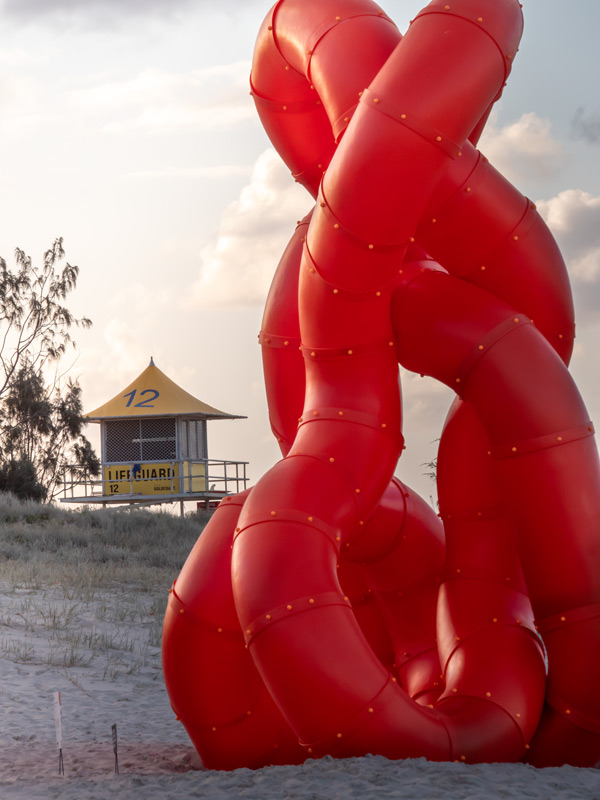 a sculpture at the Swell Sculpture Festival, Gold Coast suburbs