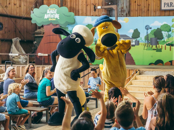 animal mascots at Paradise Country, Gold coast