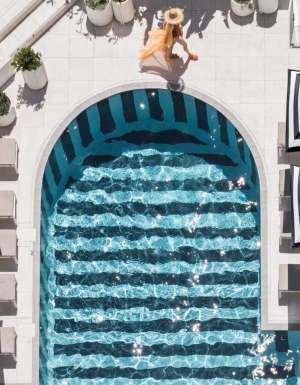 an overhead shot of the pool at QT Gold Coast
