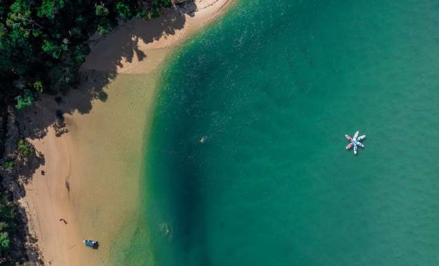 a yoga class on Tallebudgera Creek