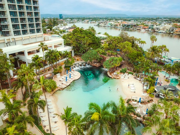 a huge saltwater lagoon pool at JW Marriott Gold Coast