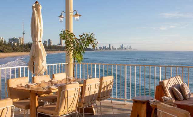 waterfront dining at The Tropic, Burleigh Heads