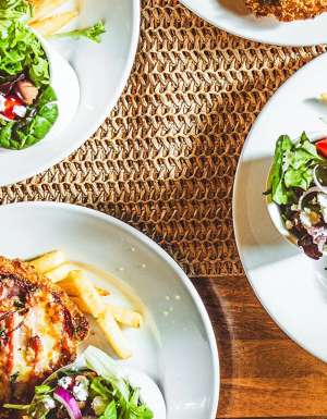 Schnitzels at Tipsy Camel at the Old Brewery