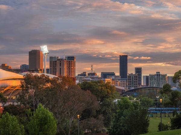 The skyline in Adelaide