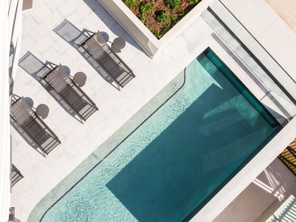 the top view of the pool at Vue Broadbeach
