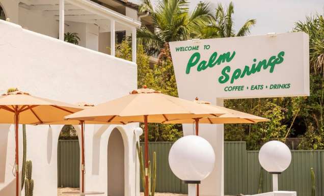 the cafe exterior of Palm Springs, Gold Coast