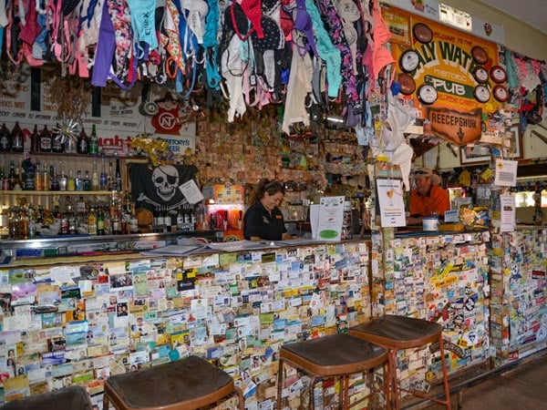 colourful hipster-themed interior at Daly Waters Pub