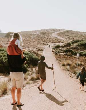 Family in Robe at Obelisk Lighthouse