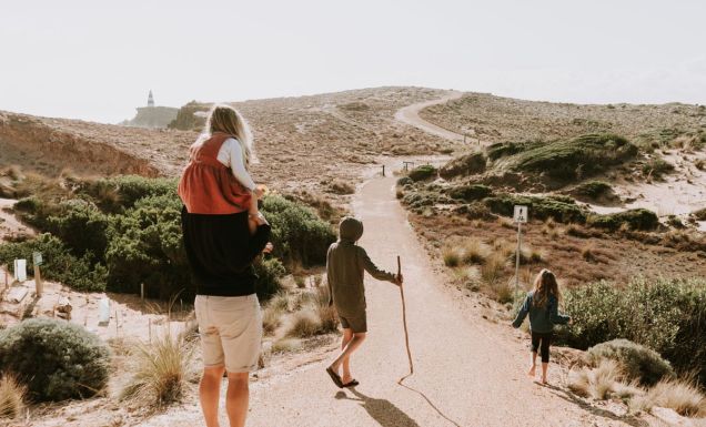 Family in Robe at Obelisk Lighthouse