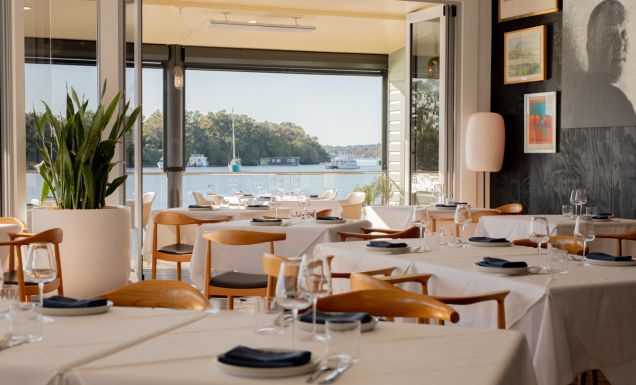 the dining interior of Lucio’s Marina, Noosa